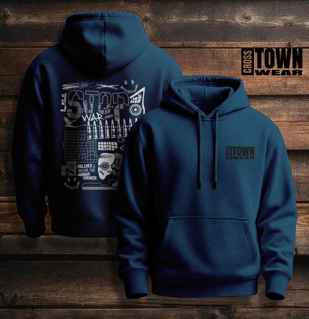 Cross Town Wear Design Hoodie and Zipper
