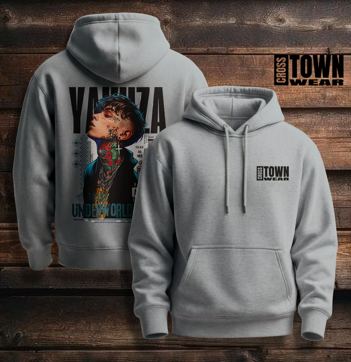 Cross Town Wear Design Hoodie and Zipper