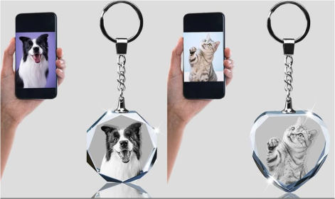 Custom K9 Crystal Keychains