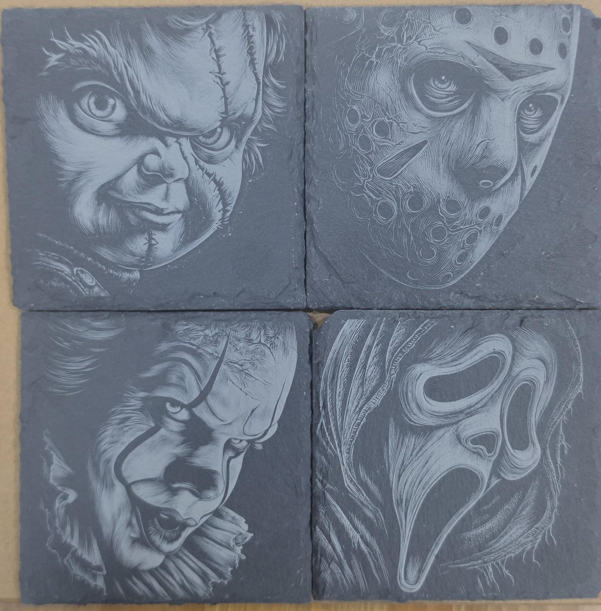 Horror Rock Coaster 4 Piece Set