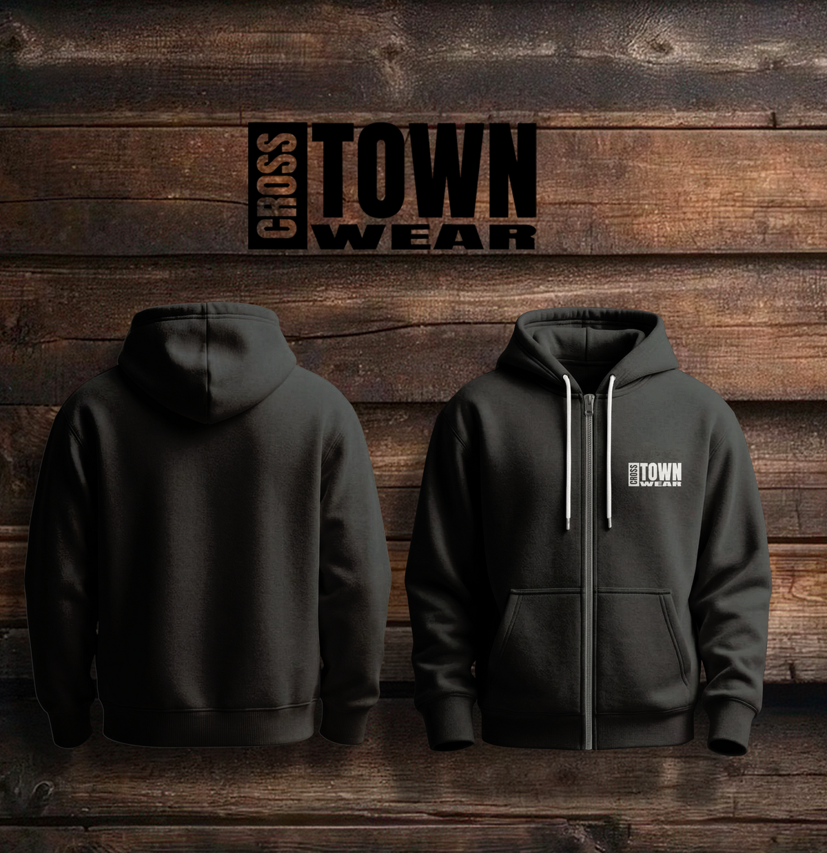 Cross Town Wear Design Hoodie and Zipper