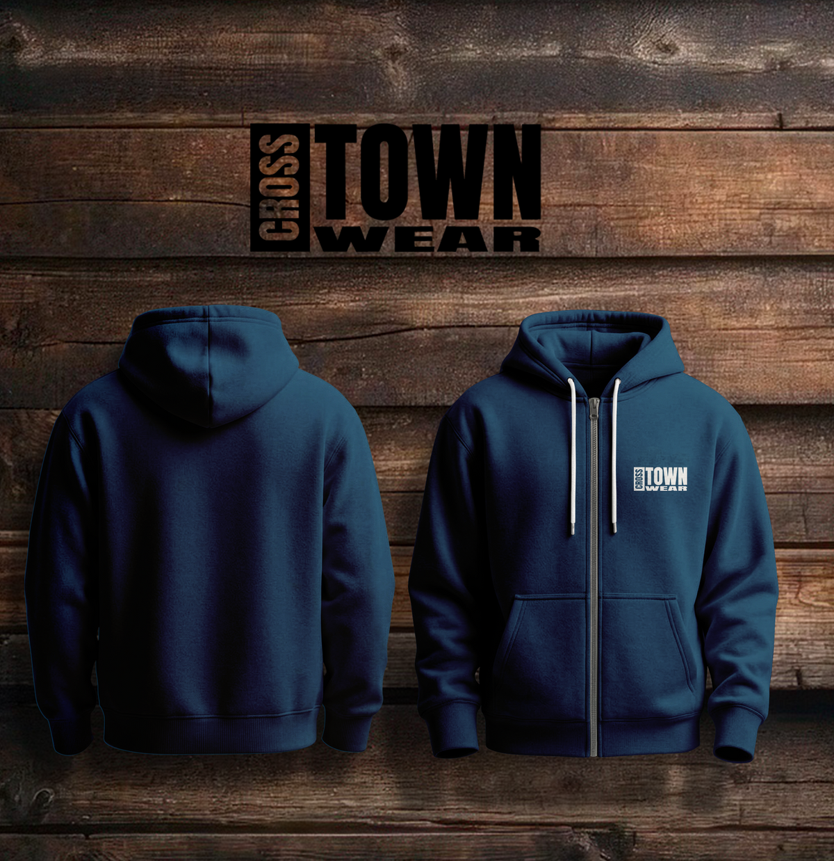 Cross Town Wear Design Hoodie and Zipper